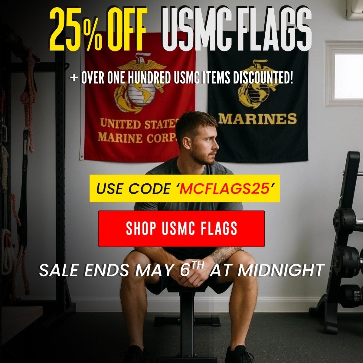 25% Off USMC Flags mobile banner