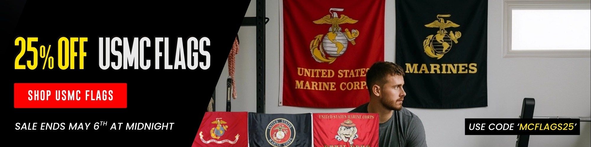 25% Off USMC Flags