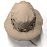 top view of a khaki tan boonie hat