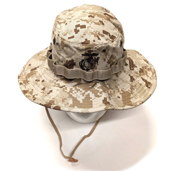 front view of a desert MARPAT boonie cover