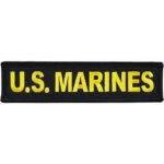 a black and yellow US Marines tab patch