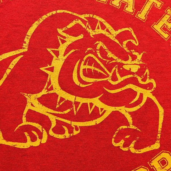 red and yellow Marine Corps mascot bulldog on a shirt
