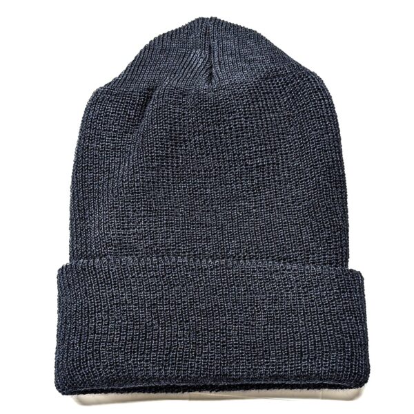 a navy blue US military watch cap