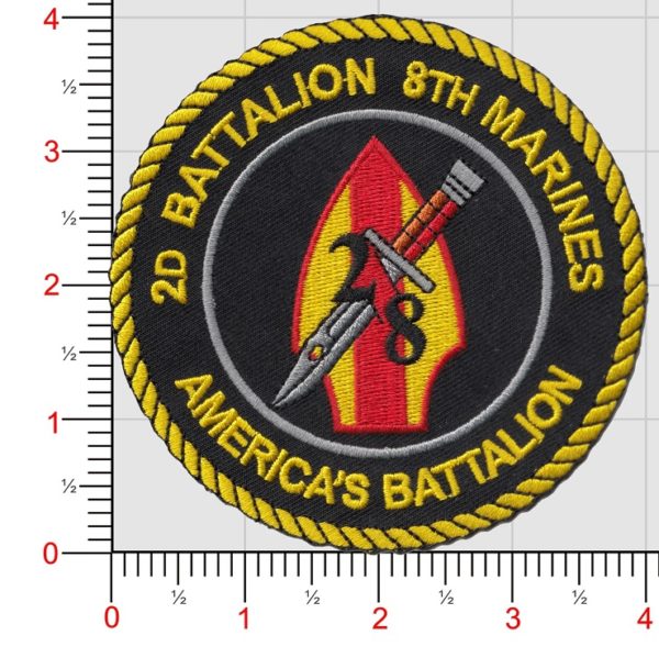 USMC 2nd Bn 8th Marines Shoulder Patch 4 Inch