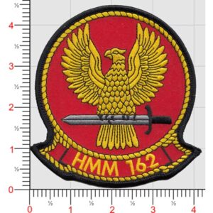 a red and gold HMM 162 Marine Corps patch