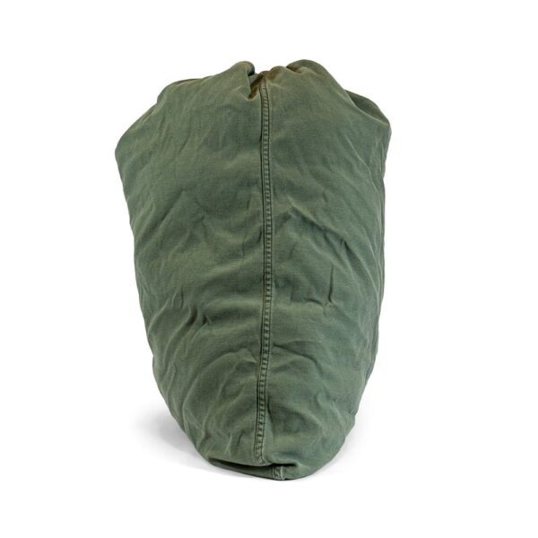 an olive drab US military-issue laundry bag