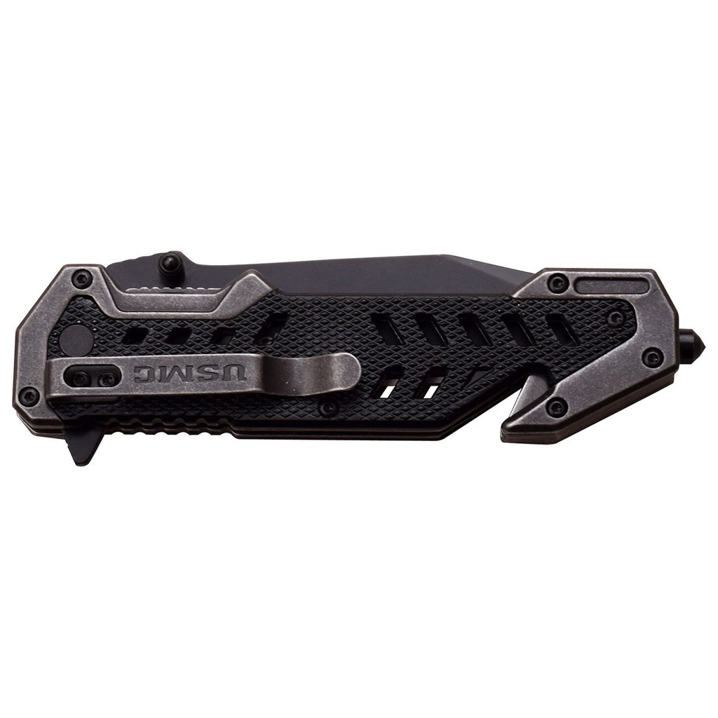 a black US Marine Corps rescue knife