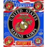 a set of 6 different Marine Corps decals
