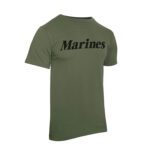 side view of a green Marines shirt