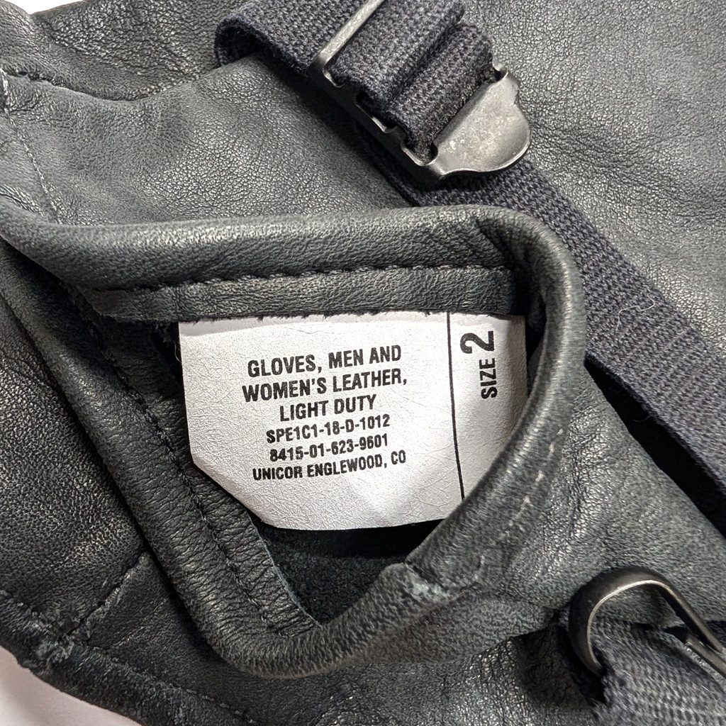 US military black leather D3a light duty gloves