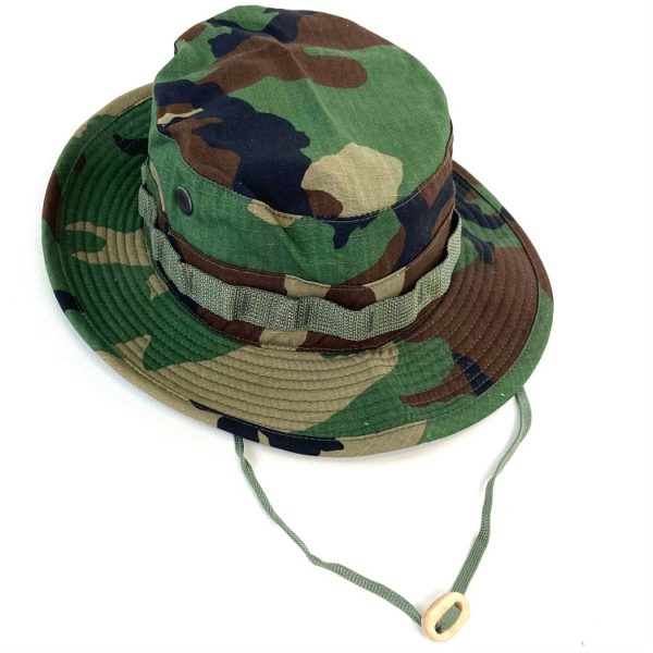 Woodland Camo Cotton Boonie Hat Top Front