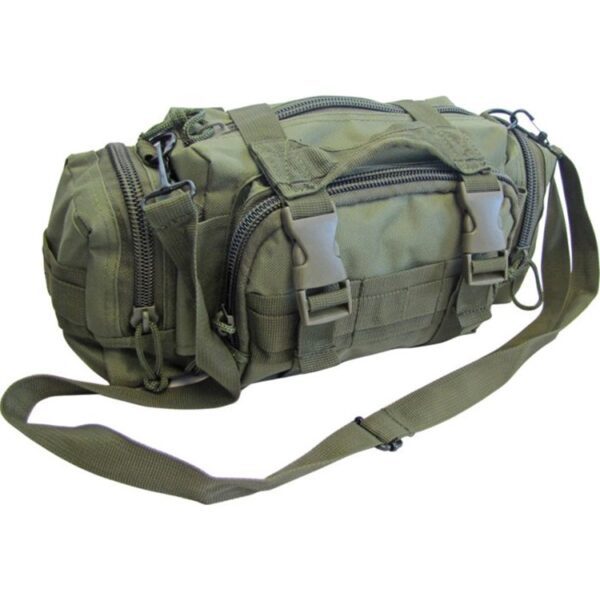 a green military first aid bag
