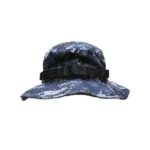 a blue Navy sun hat