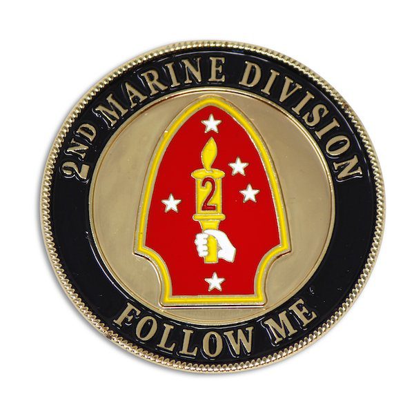 2nd Marine Division Follow Me Challenge Coin