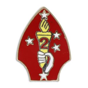 Red Arrowhead 2nd Marine Division Enamel Pin
