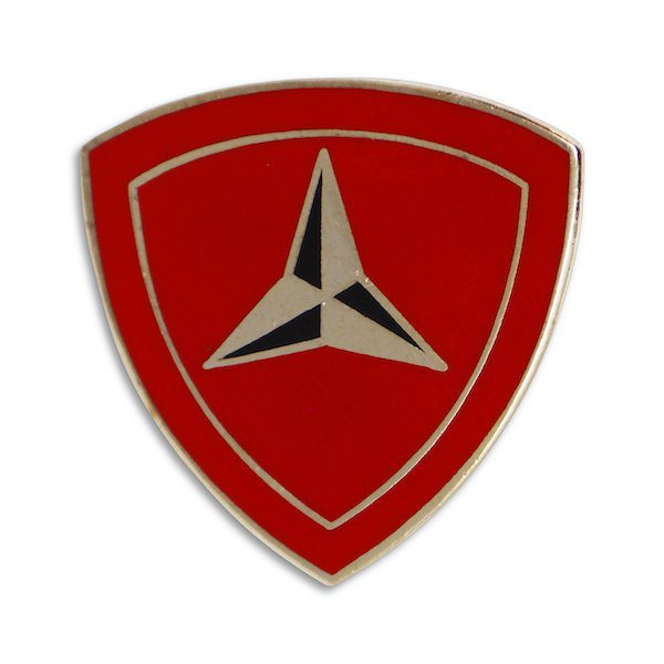 Red 3rd Marine Division Enamel Pin