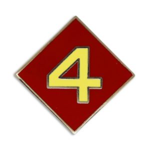 Red Diamond 4th Marine Division Enamel Pin