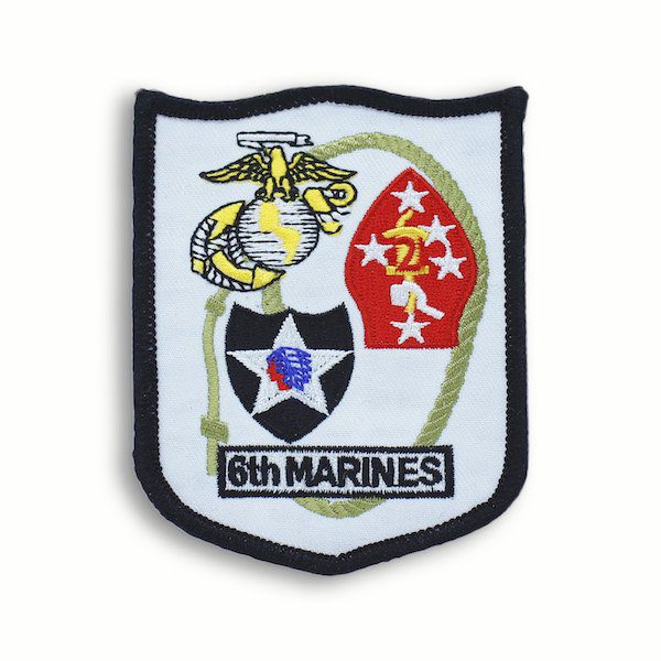 White 6th Marines Regiment Shield Patch