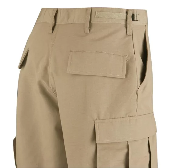 BDU Khaki Rip Stop Military Spec Shorts Back