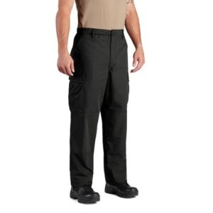 Black Zipper-Fly BDU Trousers