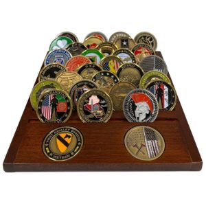 Challenge Coin Wood Display - 38 Coins
