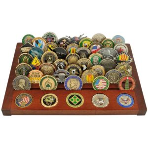 Challenge Coin Wood Display - 68 Coins