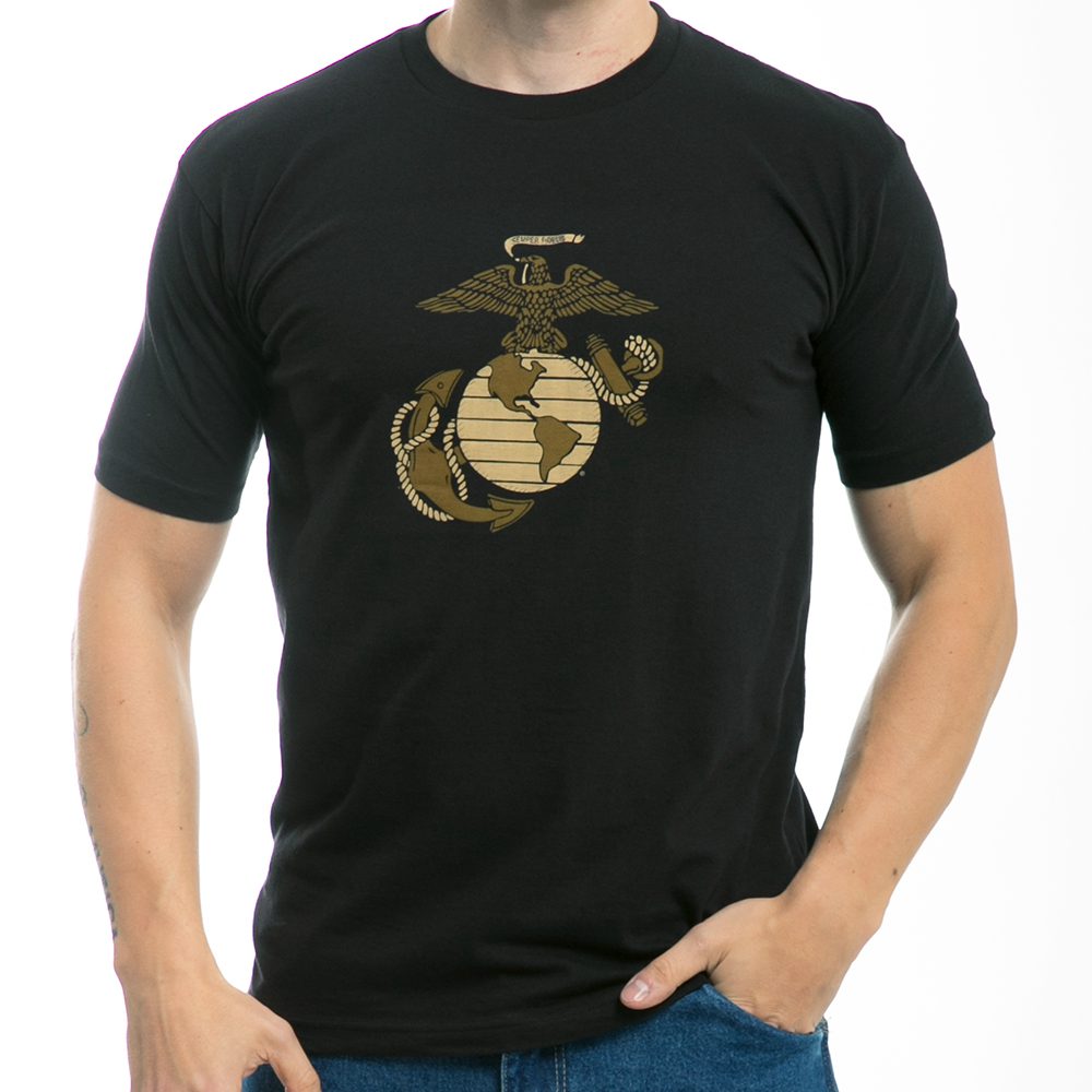 Desert marine corps Eagle Globe & Anchor Black Shirt