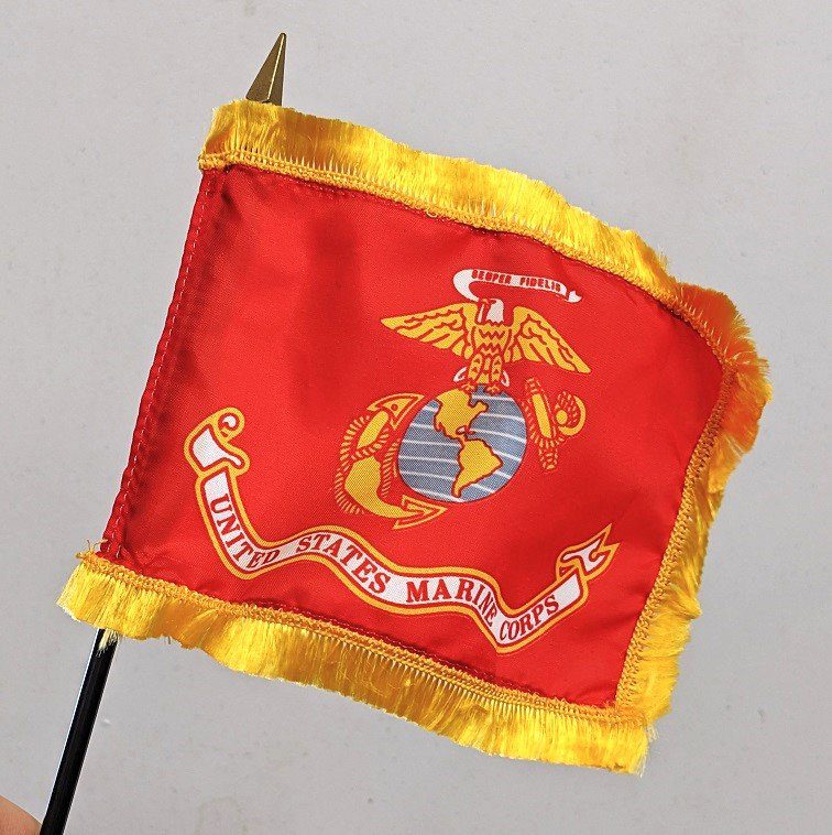 USMC Eder Stick Flag with EGA