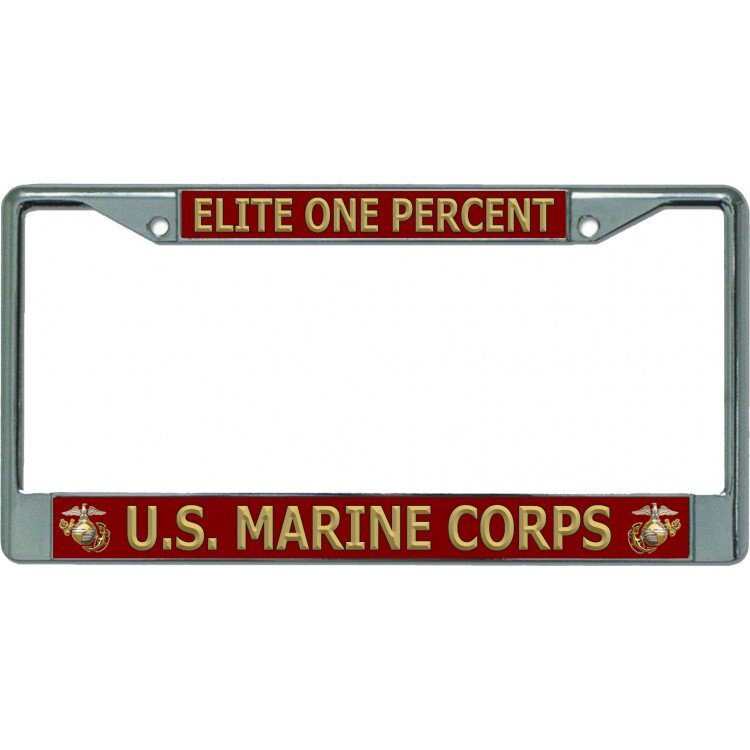 Elite one percent US Marine Corps license plate frame