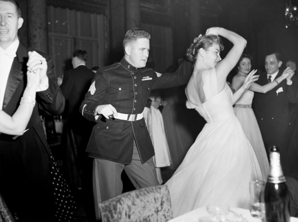 Marines dancing at the Hotel Continental