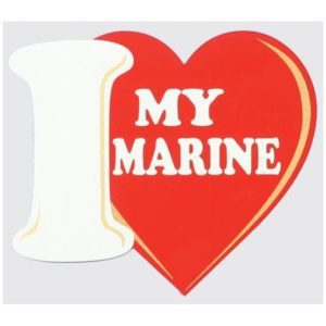I Love My Marine Heart Decal