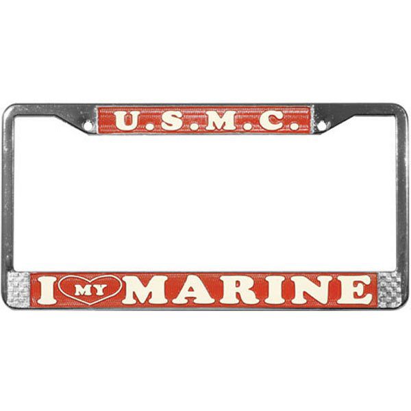 I Heart My Marine USMC License Plate Frame