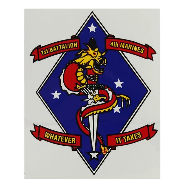 Marine Corps 1st Battalion 4th Marines - Whatever It Takes Decal