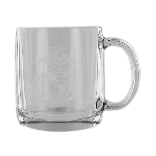 Marine Corps EGA Etched Glass Coffee Mug