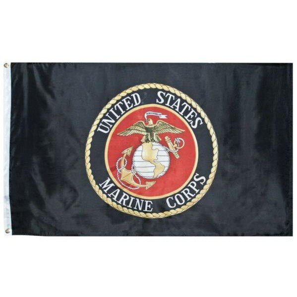 Marine Corps Emblem Black Flag