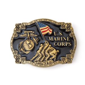 Black and Metallic US Marine Corps Iwo Jima Belt Buckle