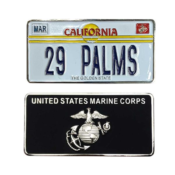 Marine Corps License Plate 29 Palms Coin