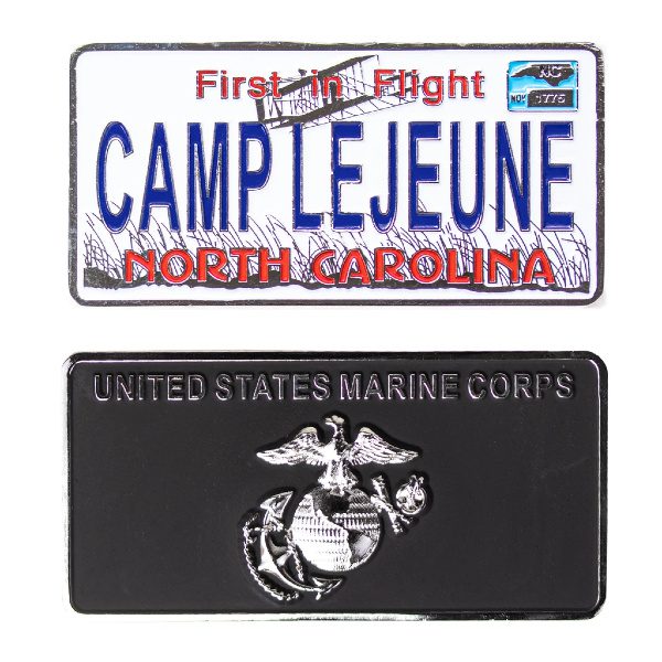 Marine Corps License Plate Camp LeJeune Coin