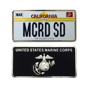 Marine Corps License Plate MCRD San Diego Coin