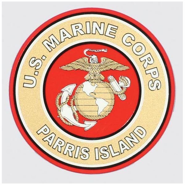 Red and Gold US MCRD Parris Island Decal