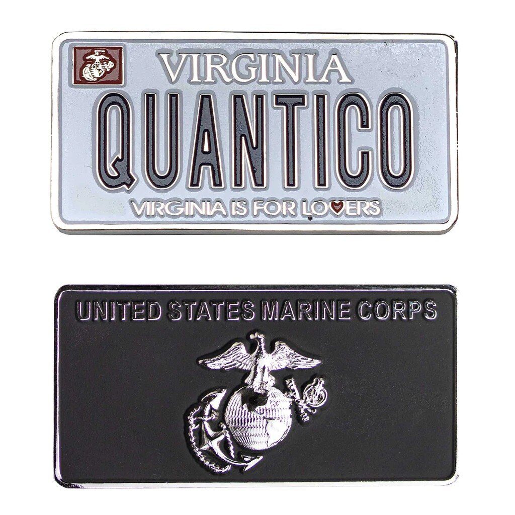 Marine Corps Quantico License Plate Coin