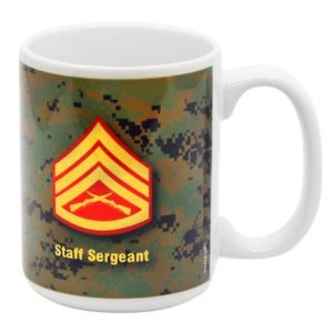 Woodland Digital Camo Marine Staff Sergeant Rank Mug