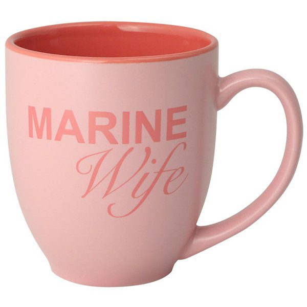 Pink Marine Wife Bistro Coffee Mug