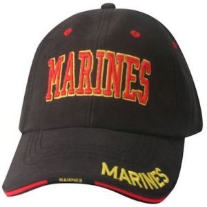 Black 3D Stitched Marines Hat Square Image