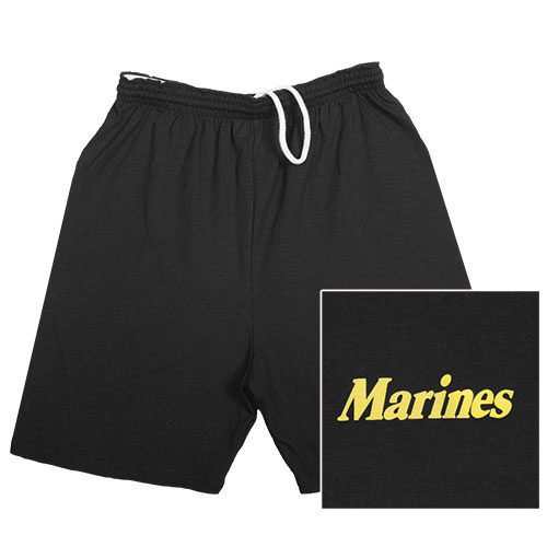 Marines Black Running Shorts