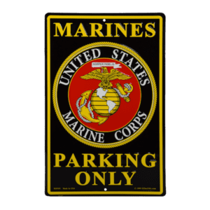 Black Marines Parking Only Sign