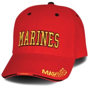Red Marines Hat with Black Accents