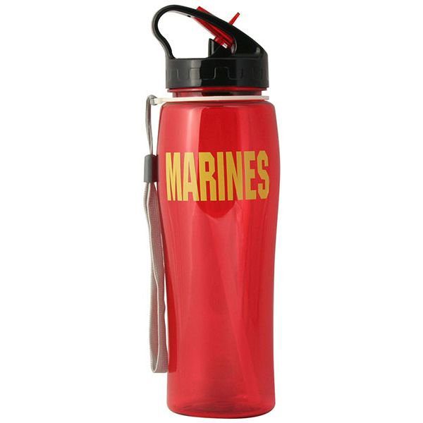 Red Flip Top Lid Marines Water Bottle