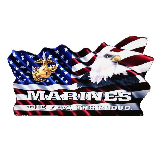 Marines US Flag with Eagle Sign