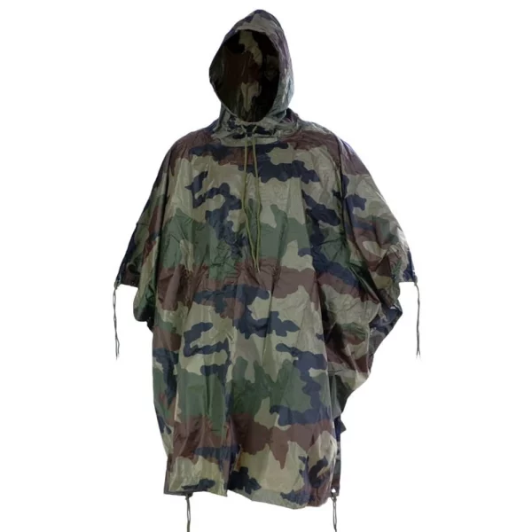 Military Style Ripstop Poncho Woodland